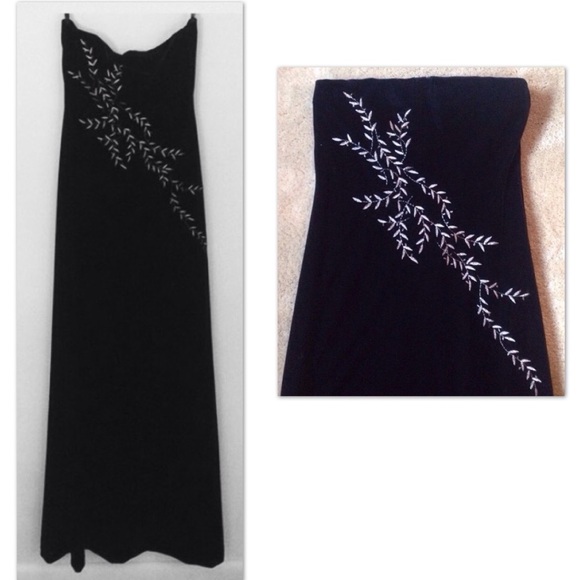 🎉Host Pick!🎉Patra black stretch-velvet strapless gown - Picture 3 of 9